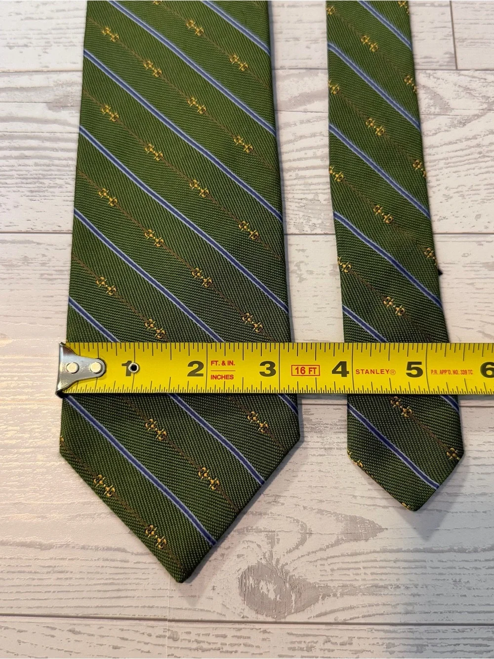 Brooks Brothers, Silk, Striped Horsebit Neck Tie, Green
